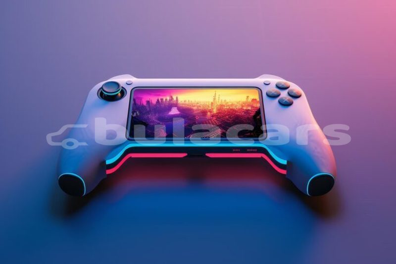 Big with watermark game controller with game it gaming console mockups presenting video games entertainment platforms 507704 44893